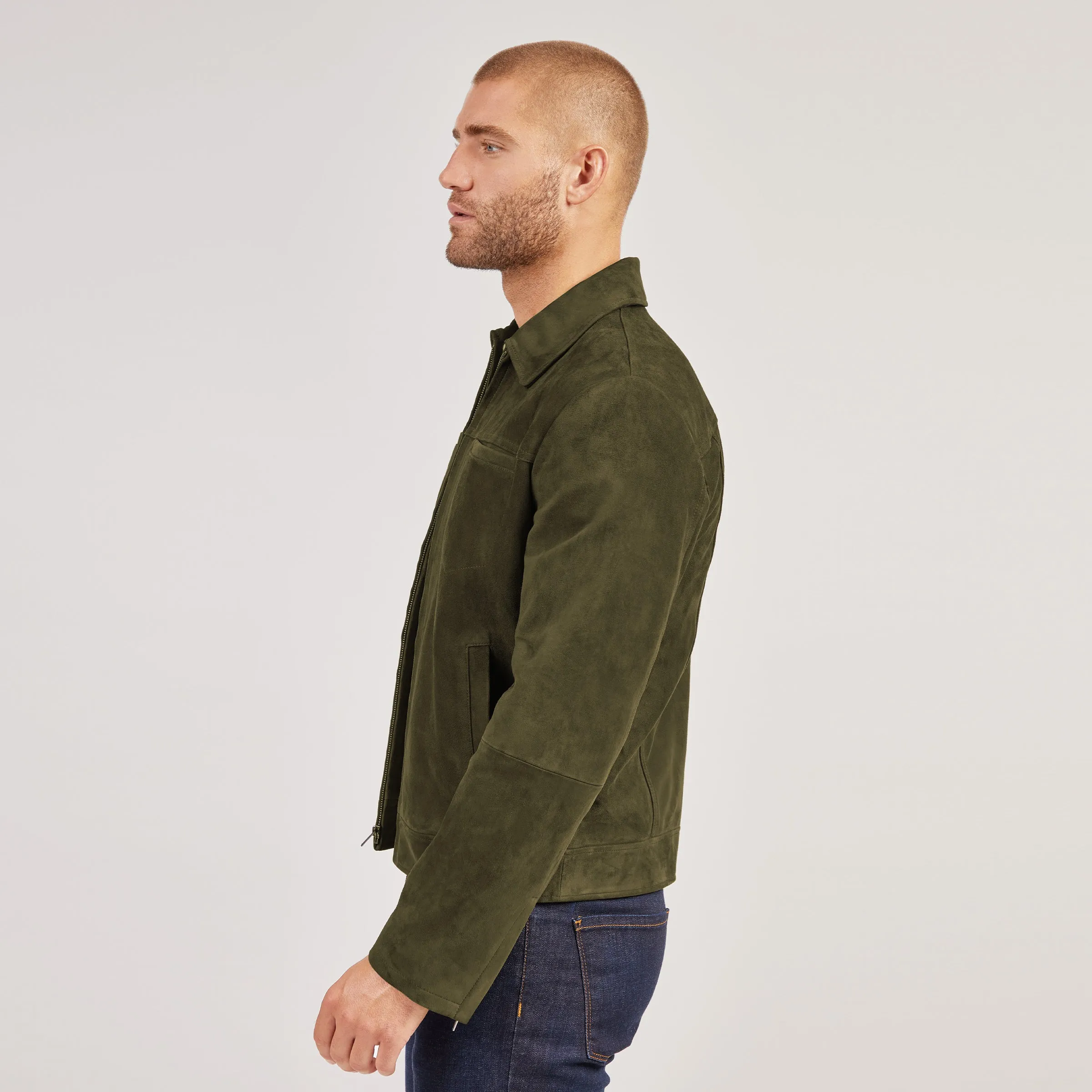 Suede Trucker Jacket sold by Mott & Bow product image thumbnail 5