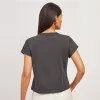 Cotton Boxy Deep V-Neck Tee sold by Mott & Bow