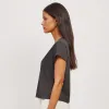 Cotton Boxy Deep V-Neck Tee sold by Mott & Bow