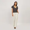 Cotton Boxy Deep V-Neck Tee sold by Mott & Bow