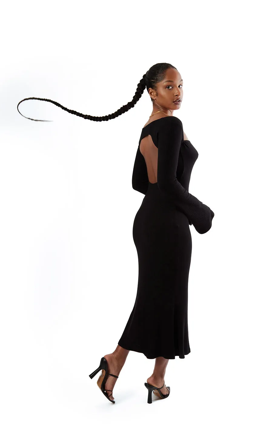 Black Flare Dress sold by Millie Jane product image thumbnail 5