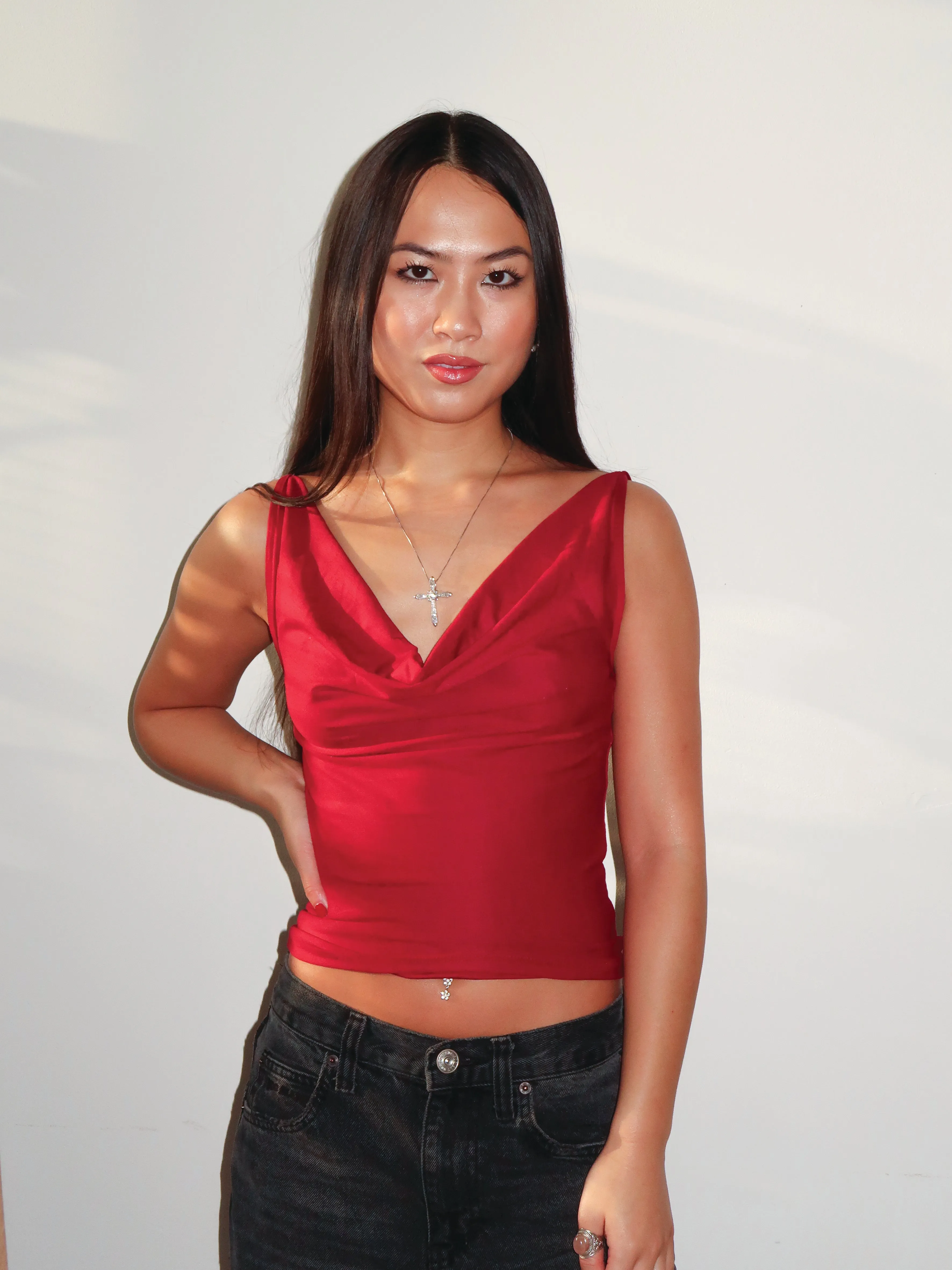 Cherry Cowl Top Sample sold by Millie Jane