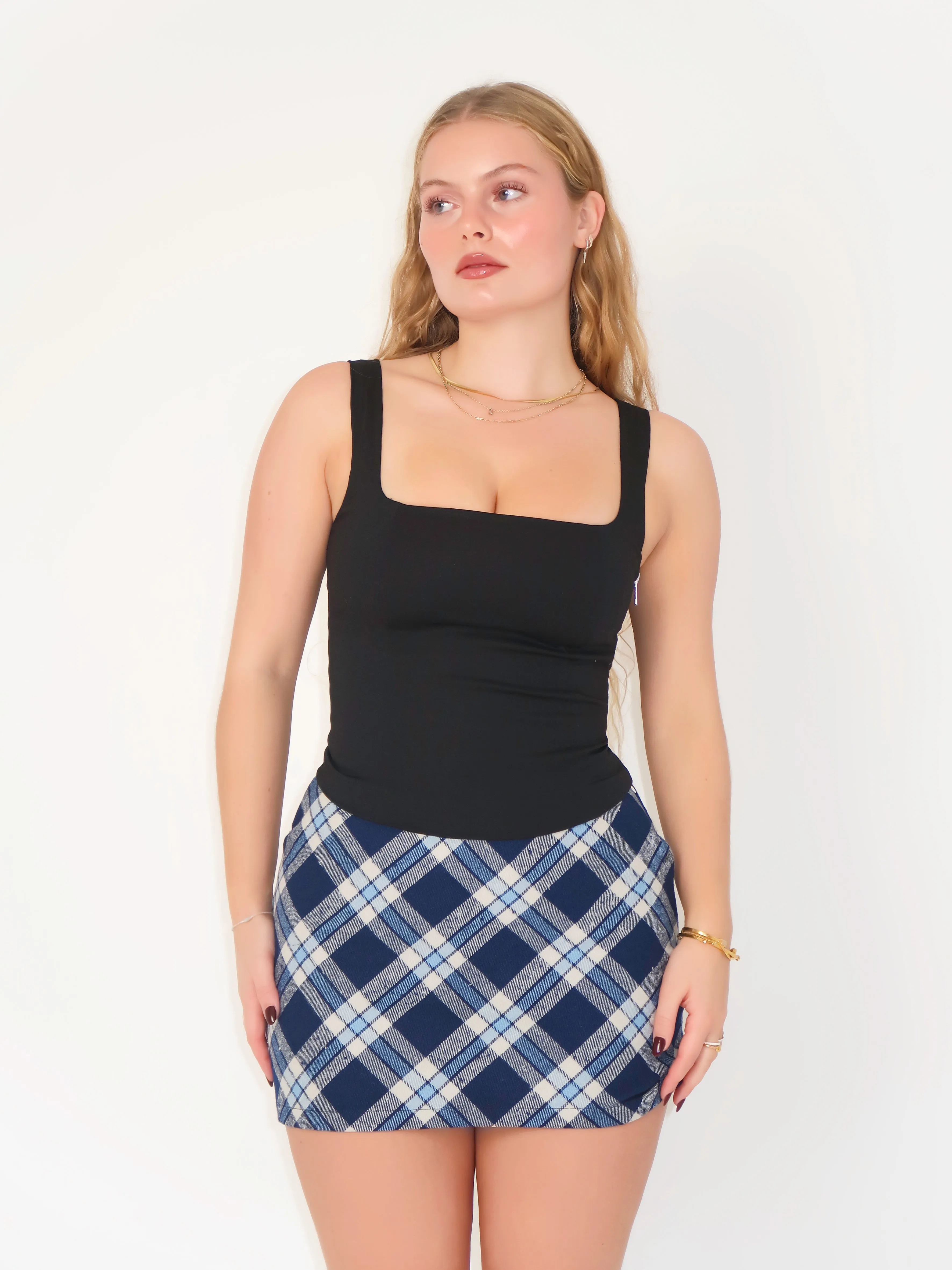Blueberry Plaid Mini Skirt Sample sold by Millie Jane product image thumbnail 4