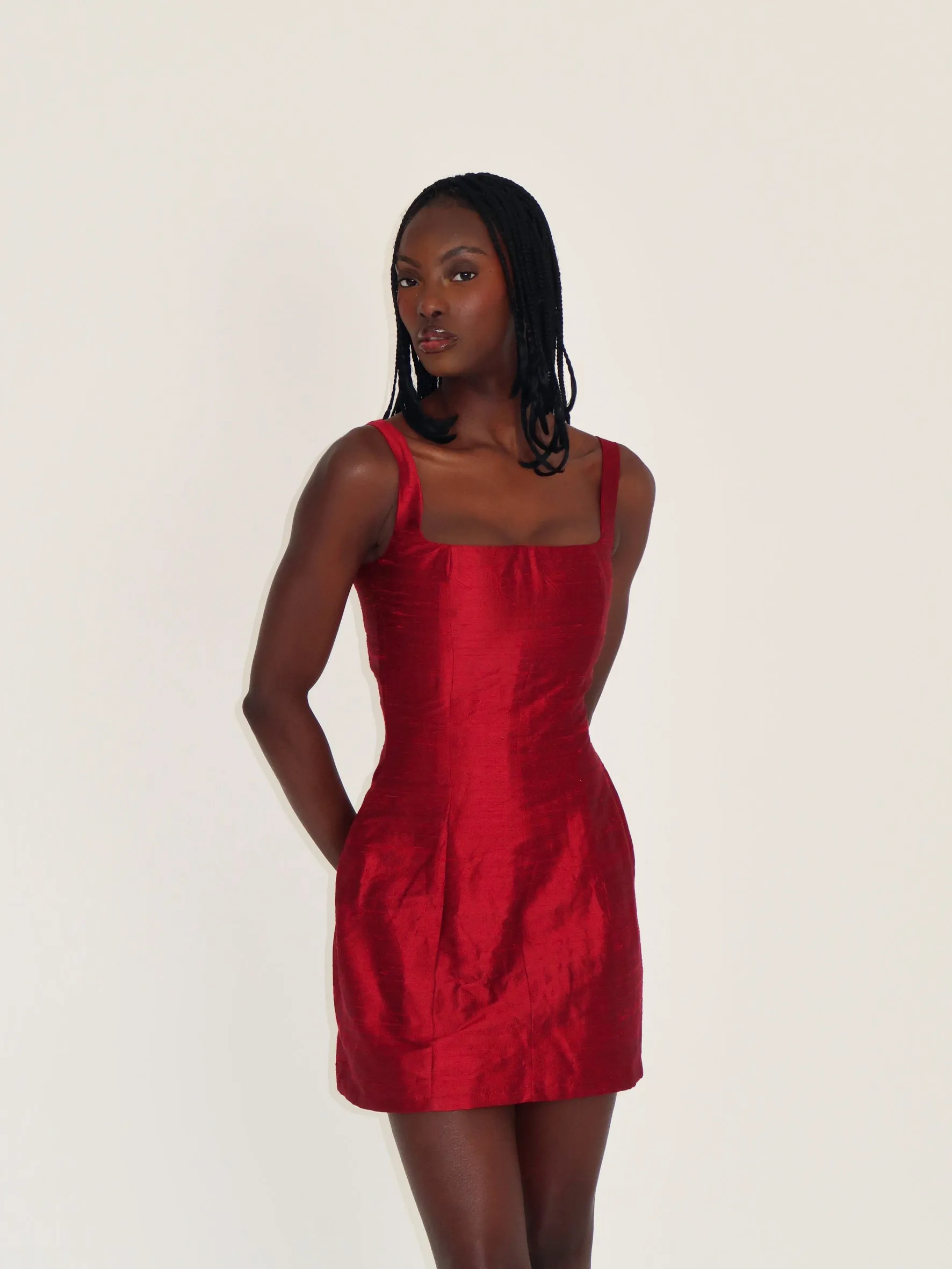 Cherry Silk Mini Dress sold by Millie Jane product image thumbnail 4