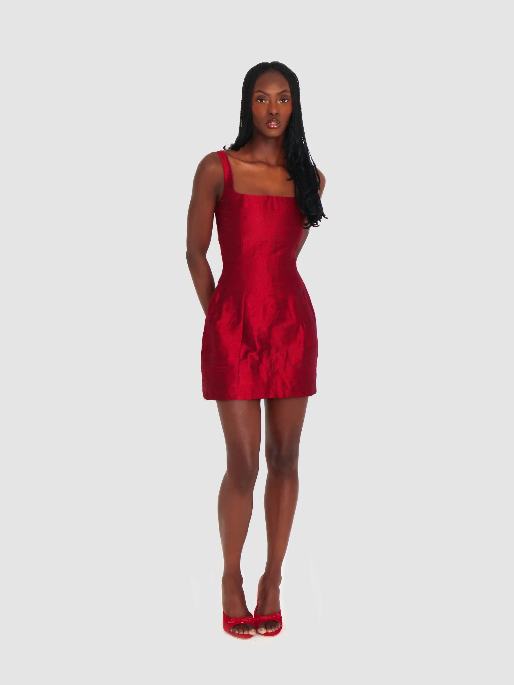 Cherry Silk Mini Dress sold by Millie Jane product image thumbnail 5