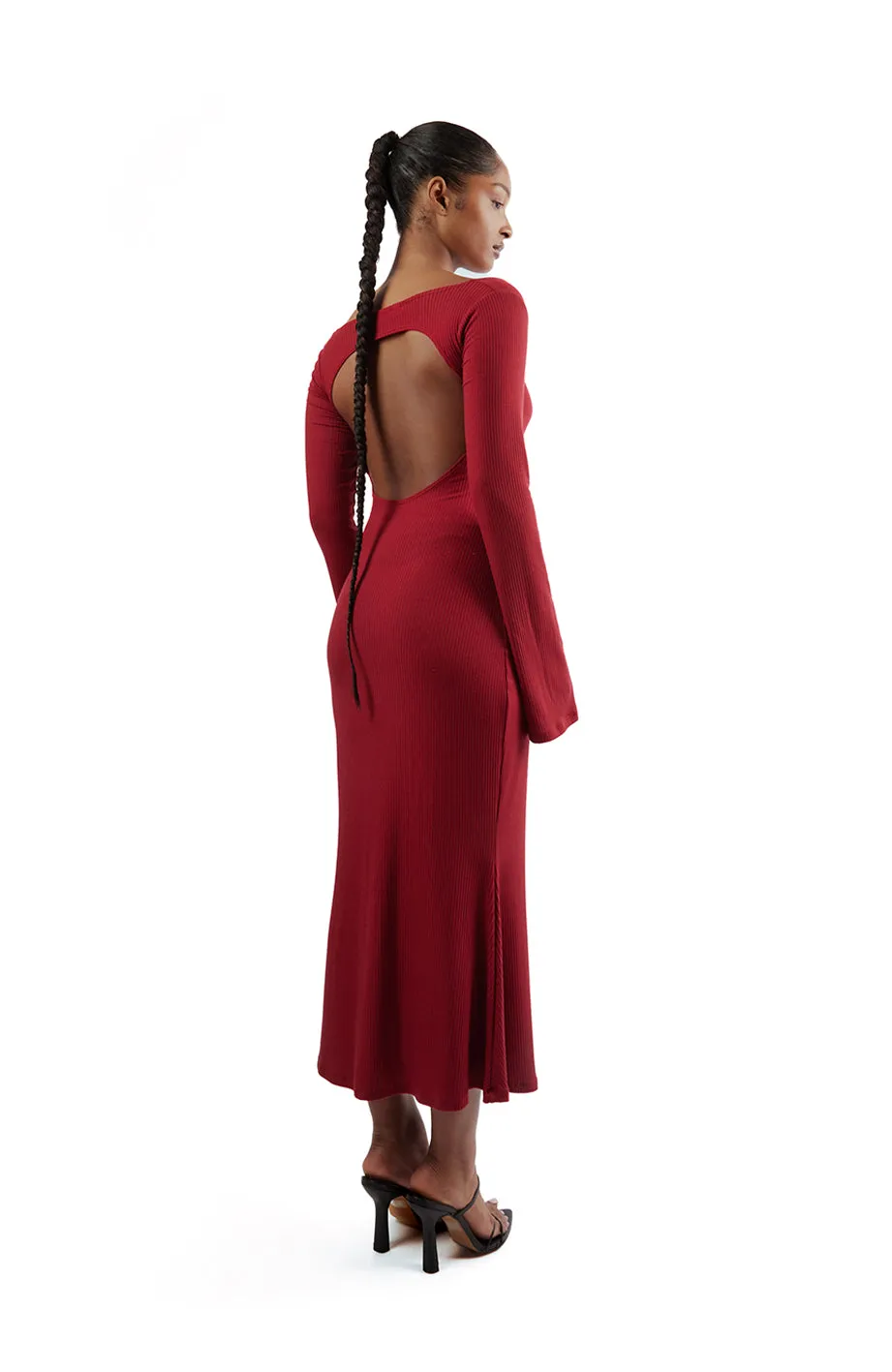 Berry Red Flare Dress sold by Millie Jane product image thumbnail 3