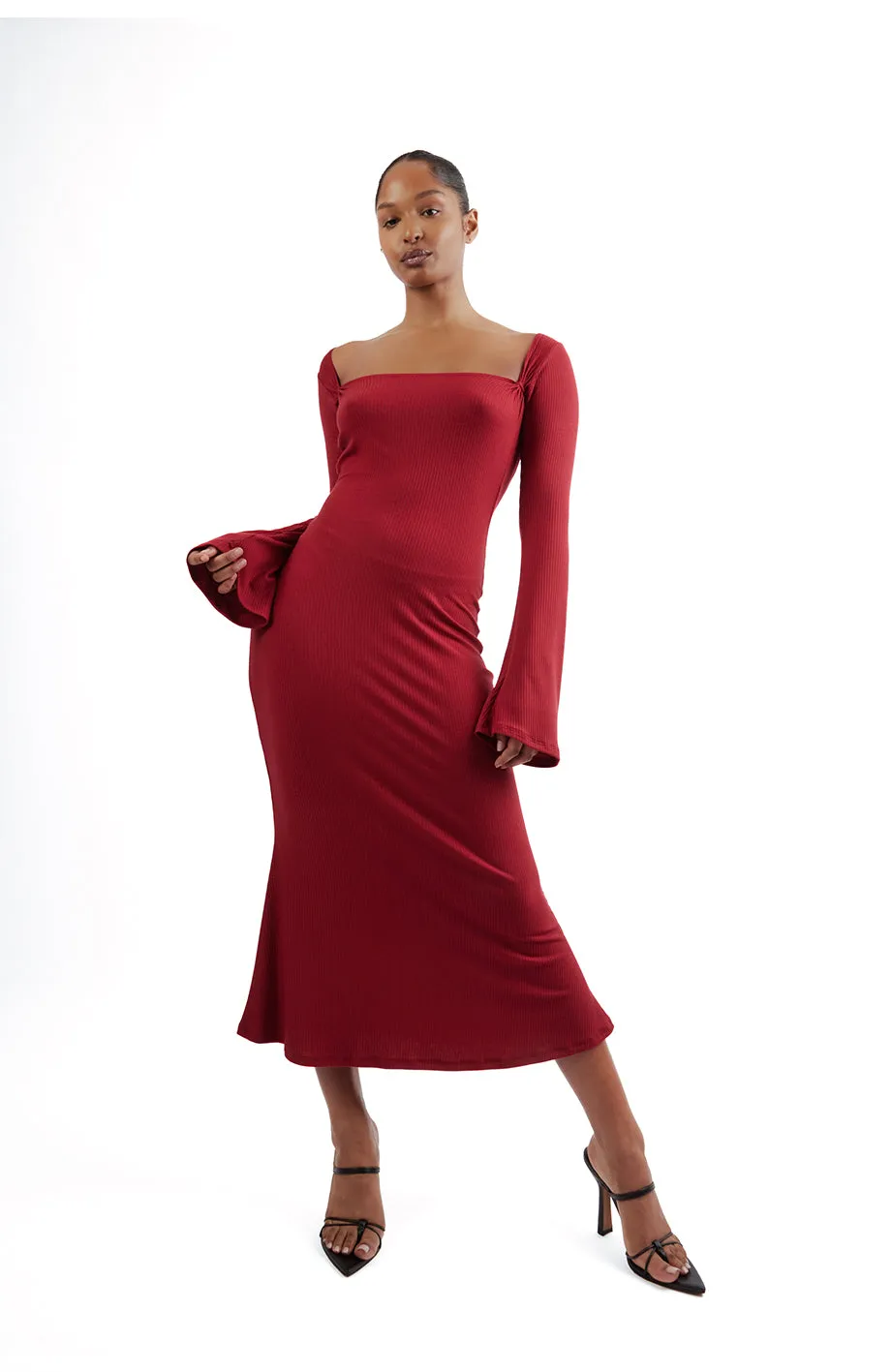 Berry Red Flare Dress sold by Millie Jane product image thumbnail 5