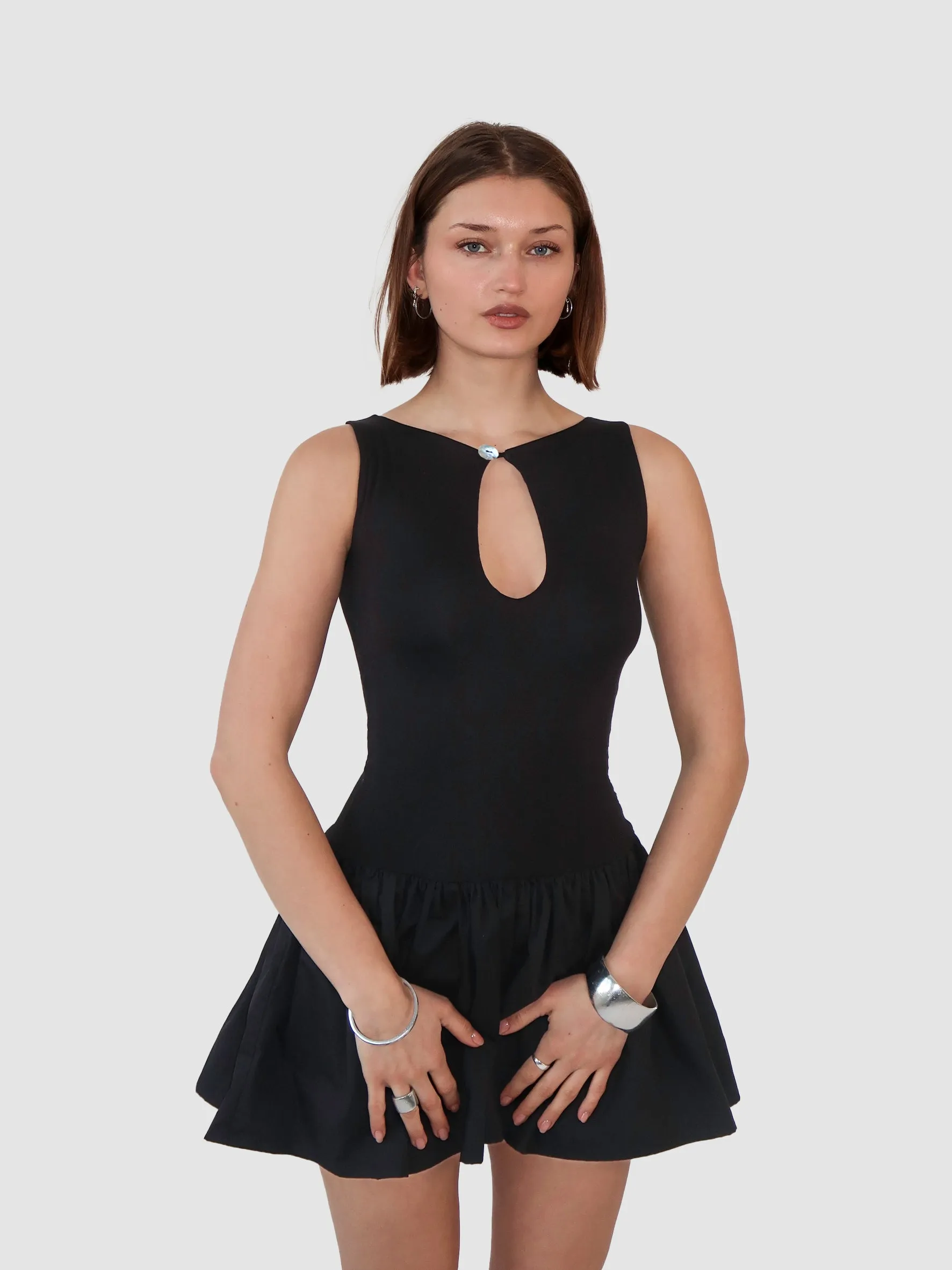 Key Hole Drop Waist Dress - Black sold by Millie Jane product image thumbnail 2