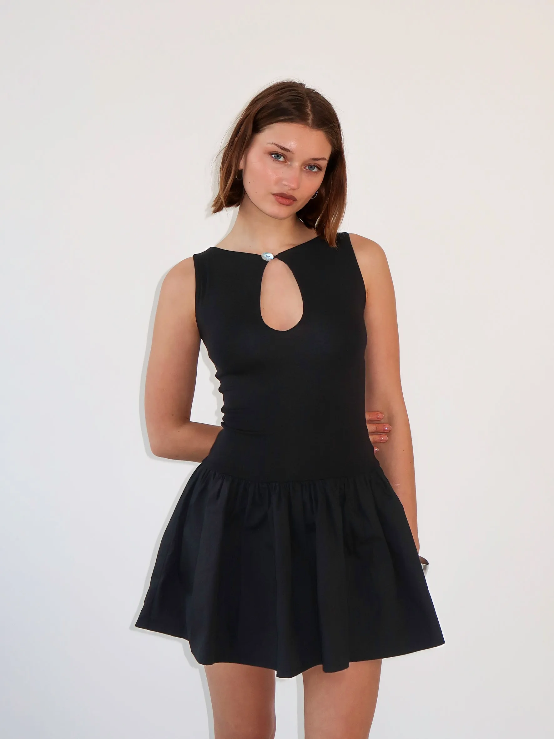 Key Hole Drop Waist Dress - Black sold by Millie Jane product image thumbnail 3