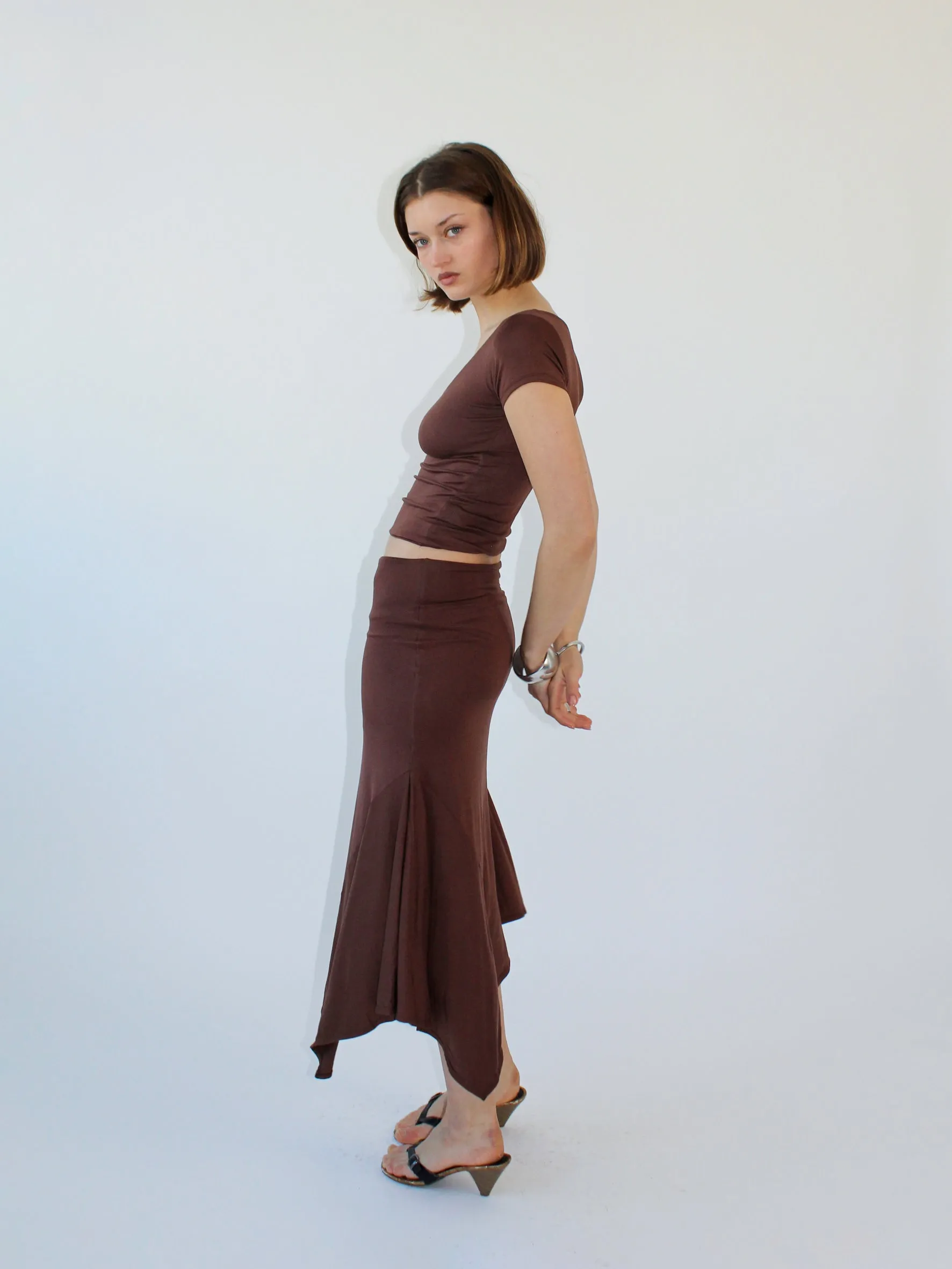 Key Hole Asymmetric Skirt - Coffee sold by Millie Jane product image thumbnail 4