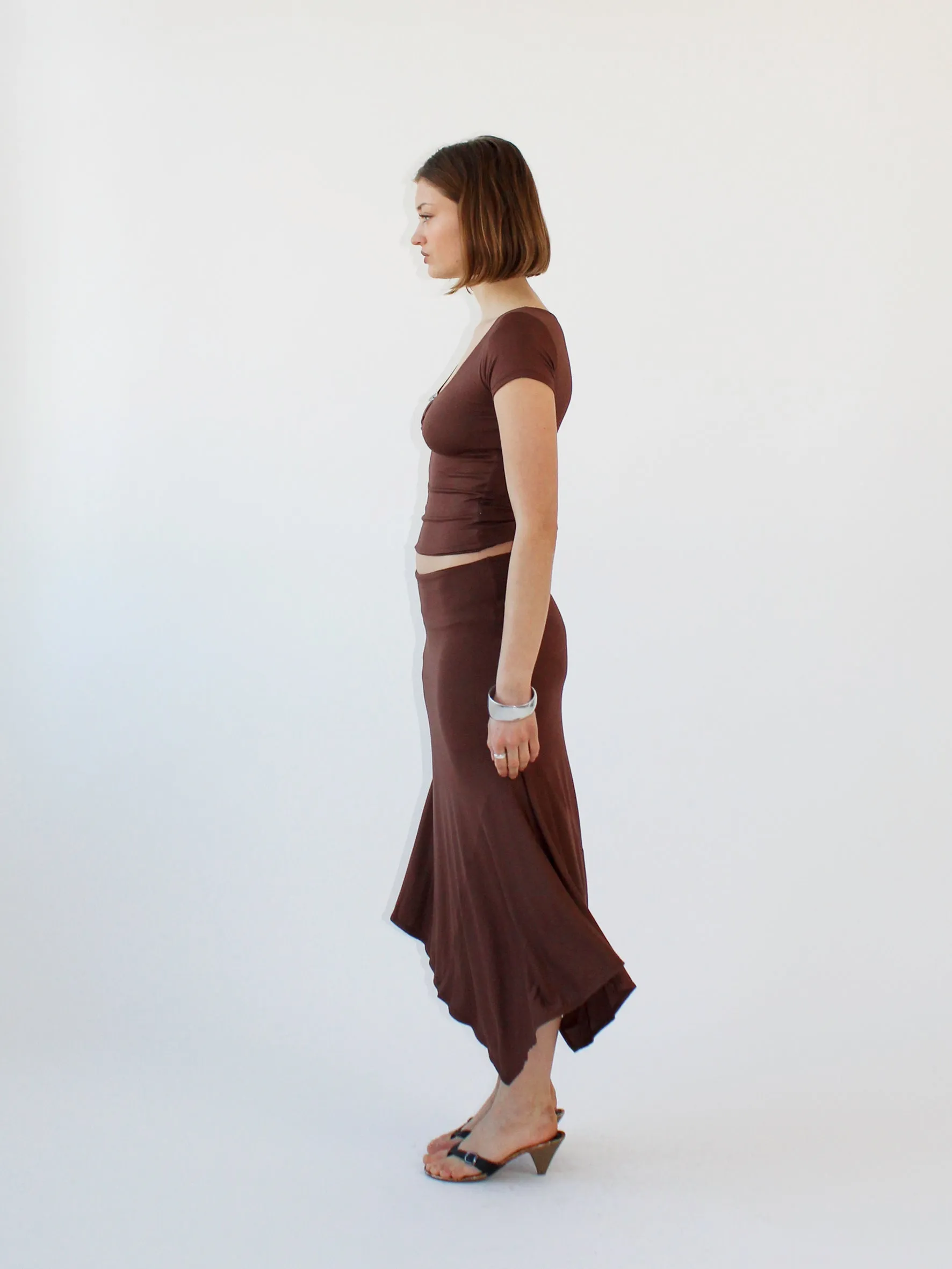 Key Hole Asymmetric Skirt - Coffee sold by Millie Jane product image thumbnail 3