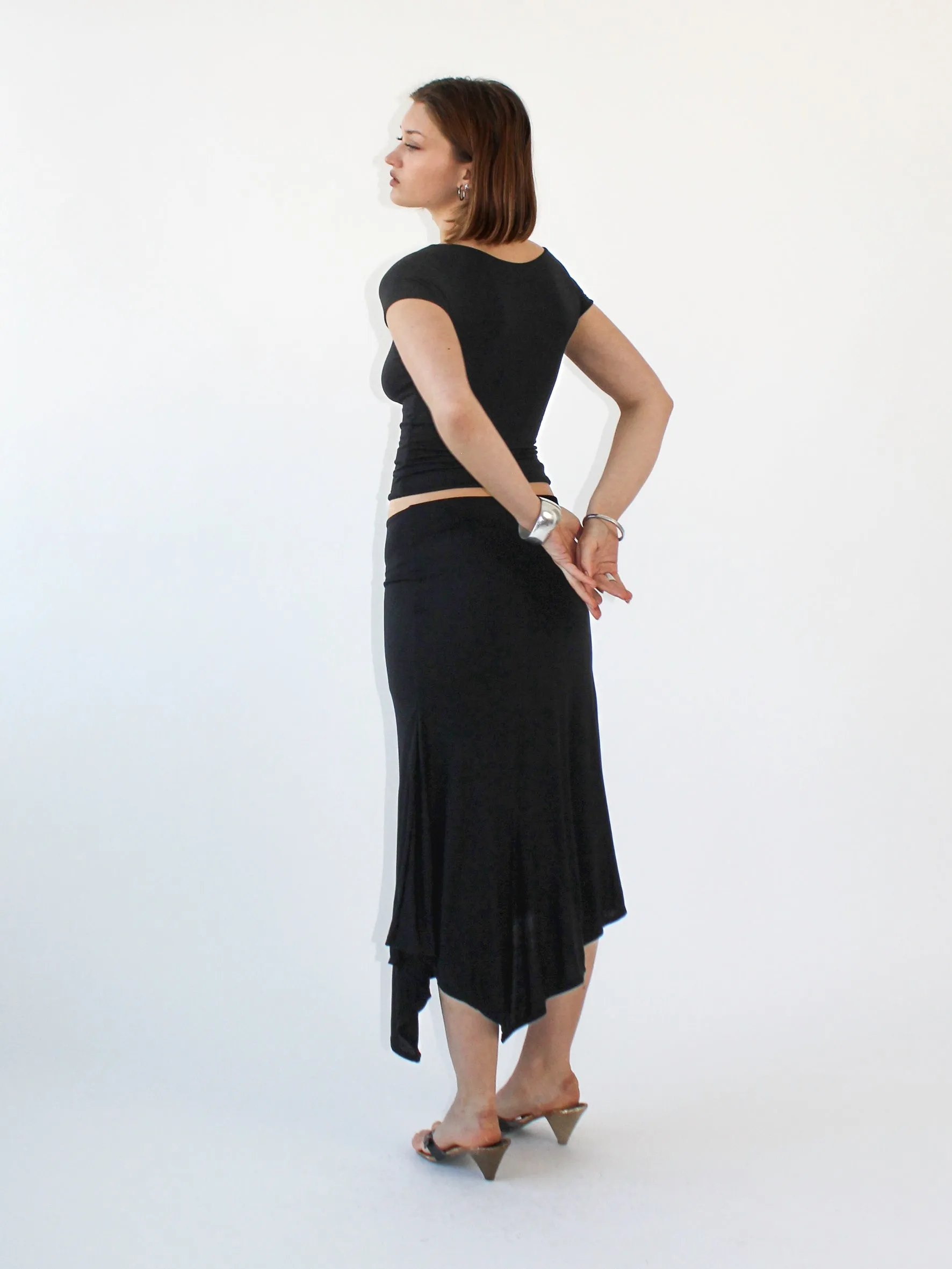 Key Hole Asymmetric Skirt - Black sold by Millie Jane product image thumbnail 3