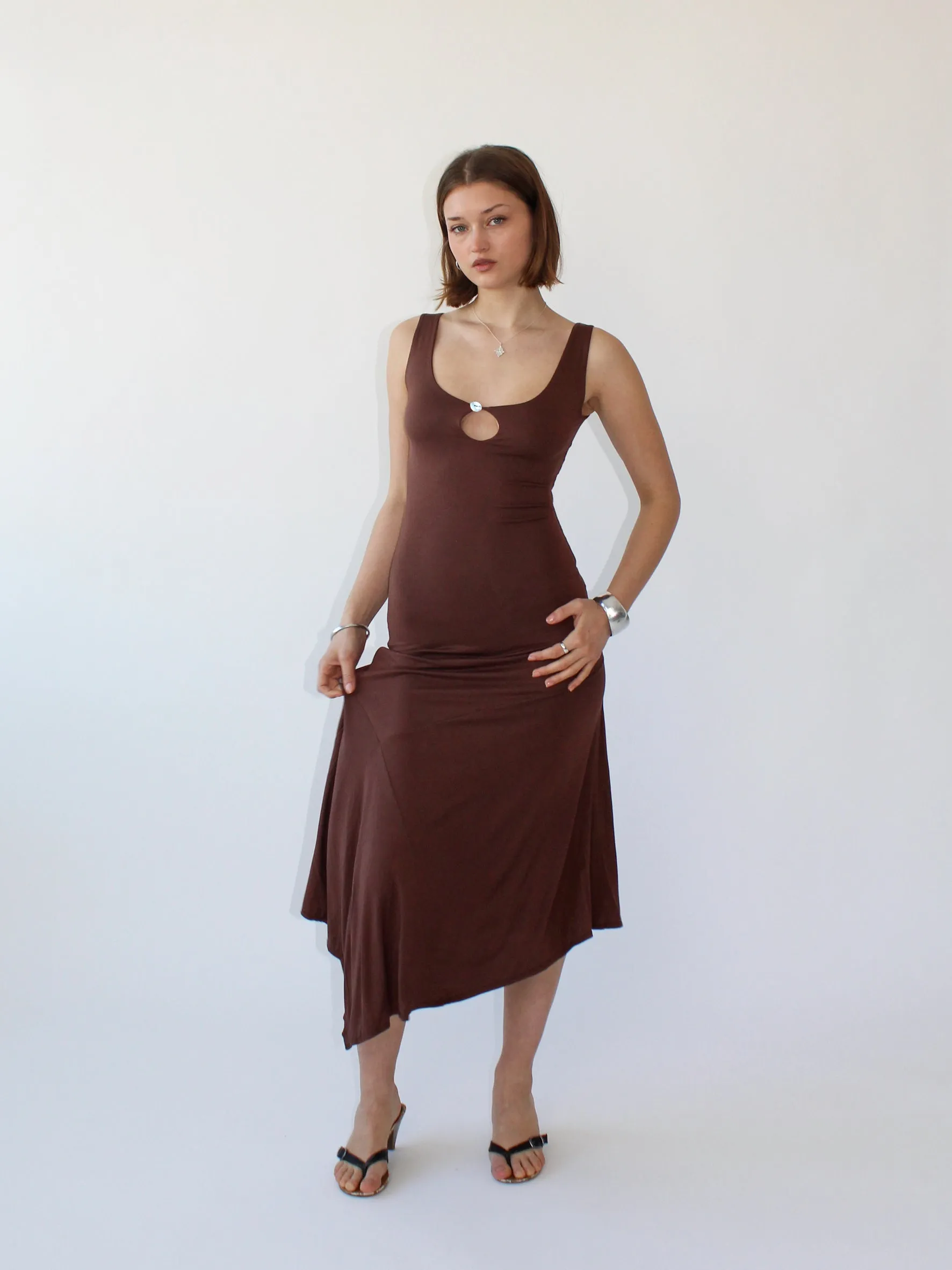 Key Hole Asymmetric Dress - Coffee sold by Millie Jane product image thumbnail 3