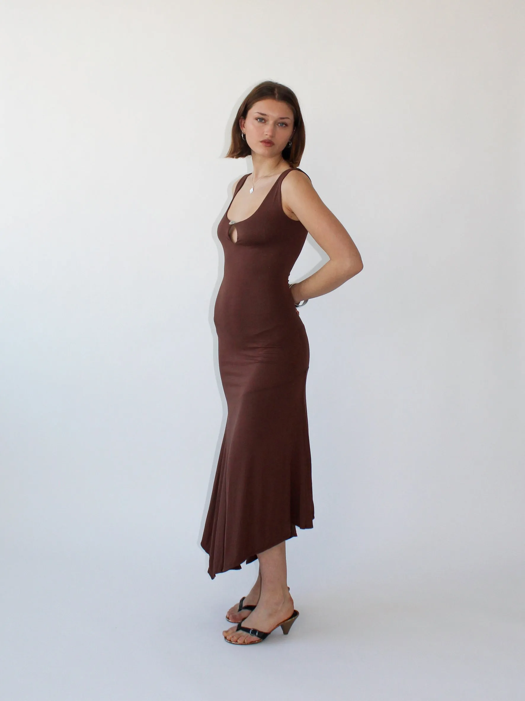 Key Hole Asymmetric Dress - Coffee sold by Millie Jane product image thumbnail 4