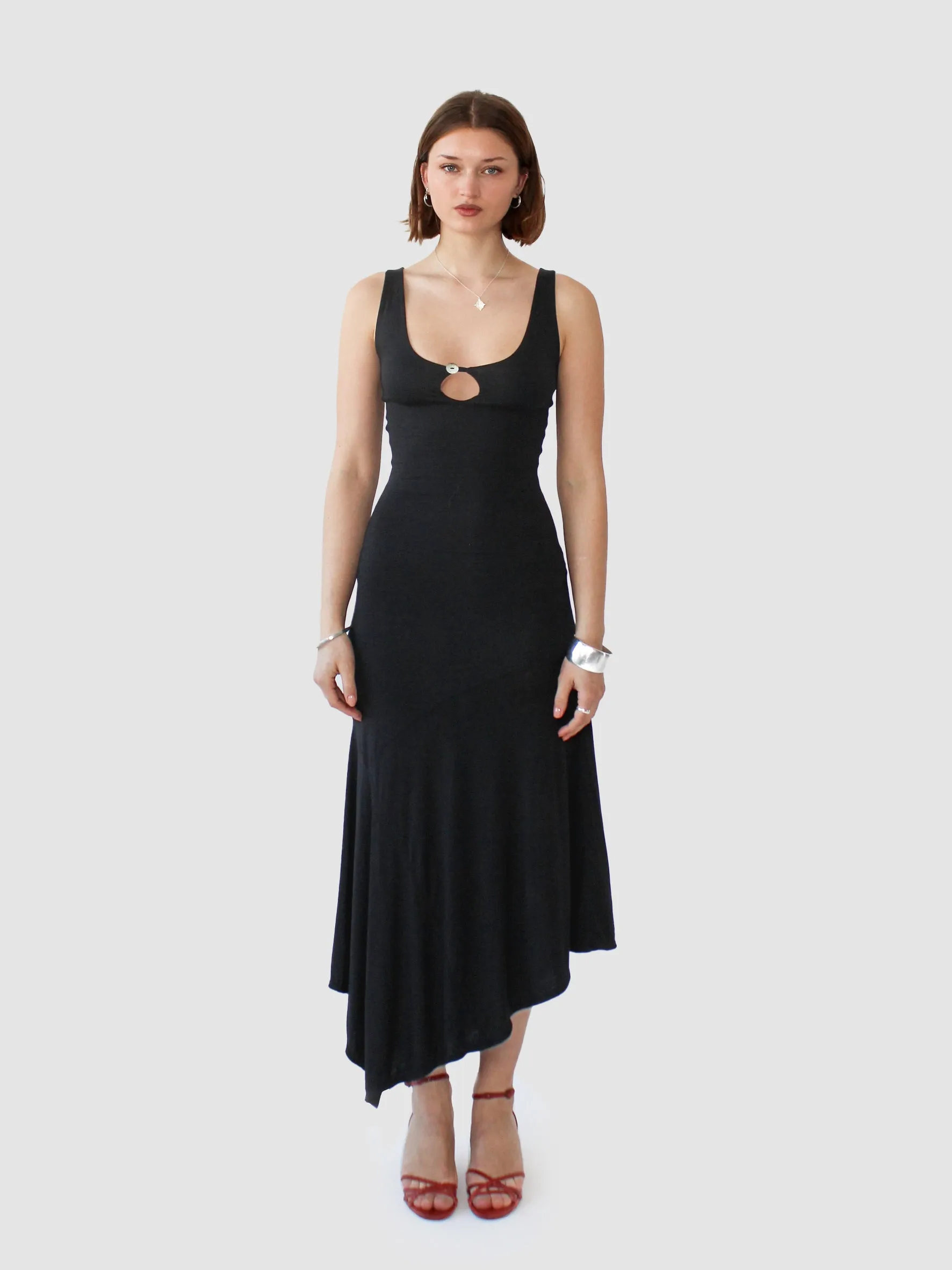 Key Hole Asymmetric Dress - Black sold by Millie Jane