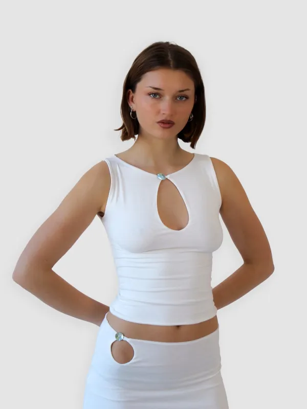 Key Hole Tank - Ivory sold by Millie Jane