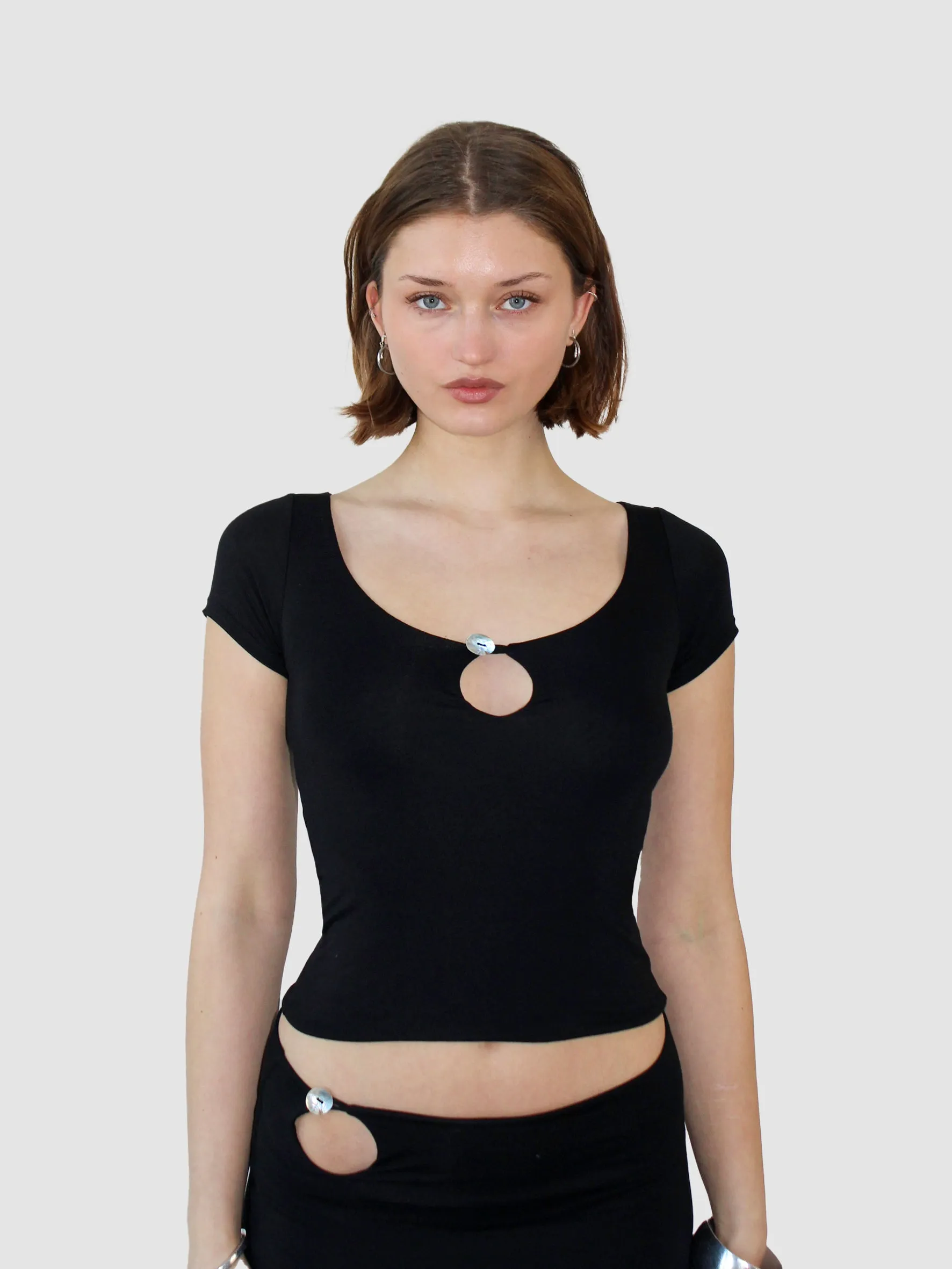 Key Hole Tee - Black sold by Millie Jane product image thumbnail 2