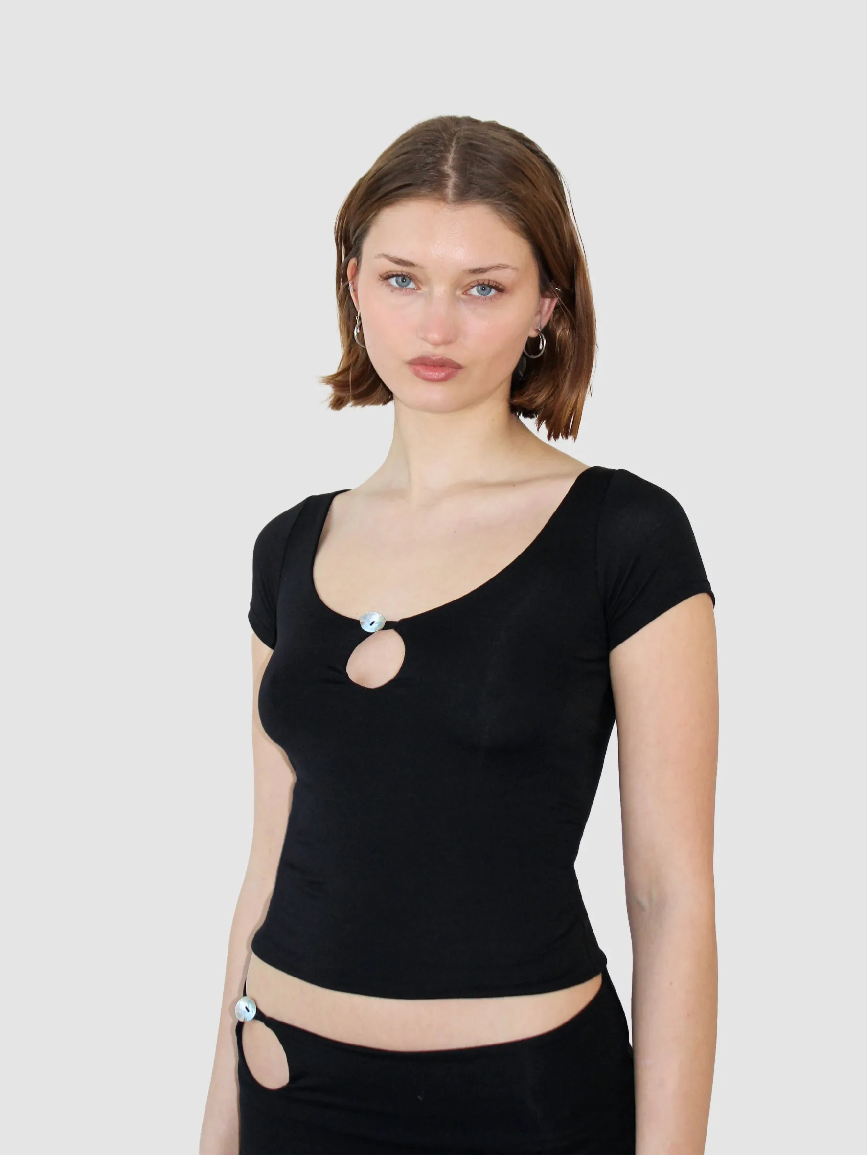 Key Hole Tee - Black sold by Millie Jane