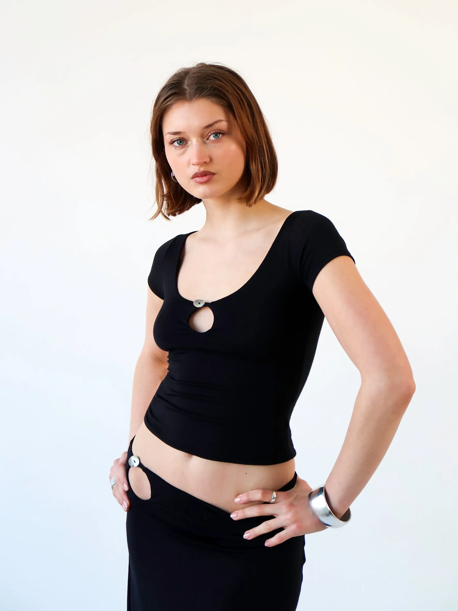 Key Hole Tee - Black sold by Millie Jane product image thumbnail 3