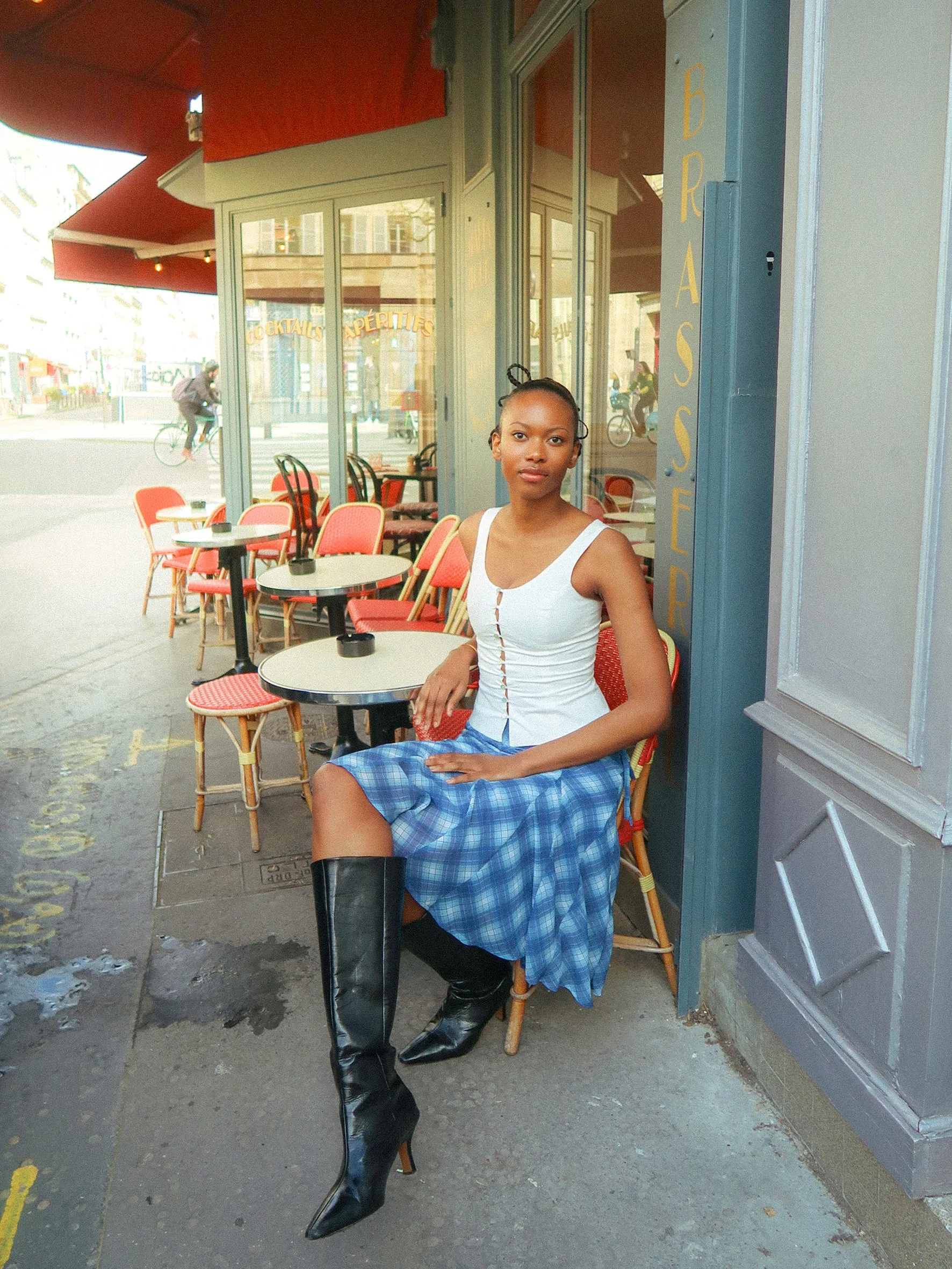 Godet Skirt - Bluebell Plaid sold by Millie Jane product image thumbnail 2