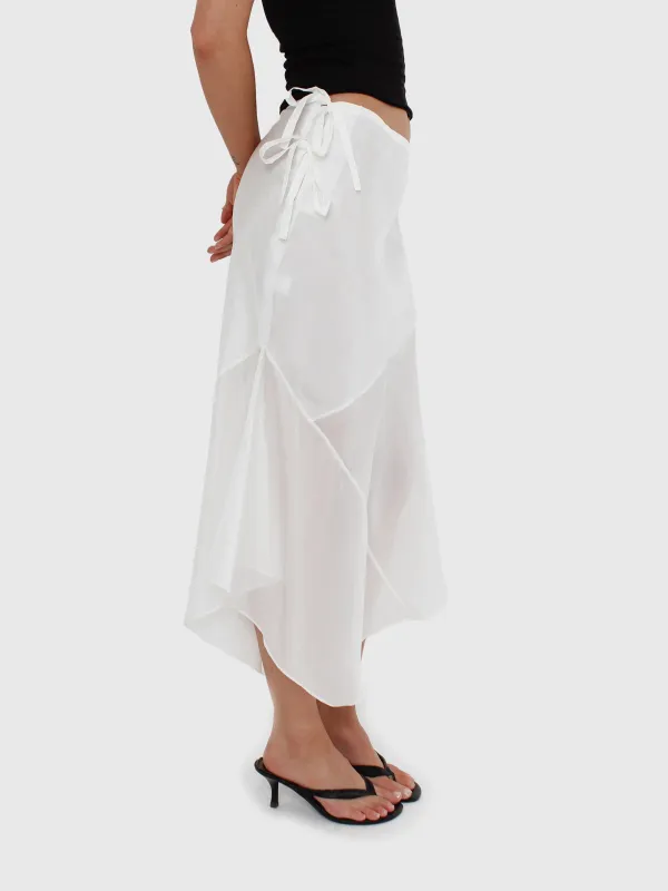 Silk Cascade Skirt - Porcelain sold by Millie Jane