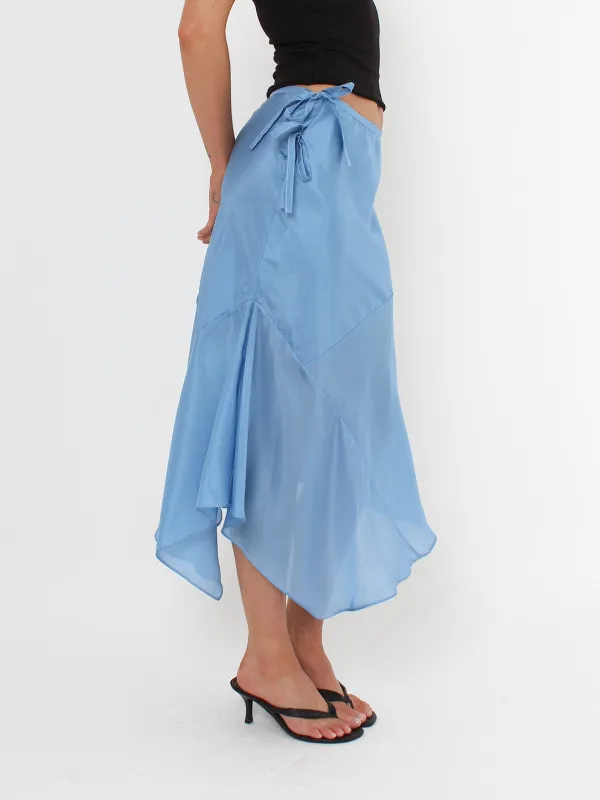 Silk Cascade Skirt - Periwinkle sold by Millie Jane