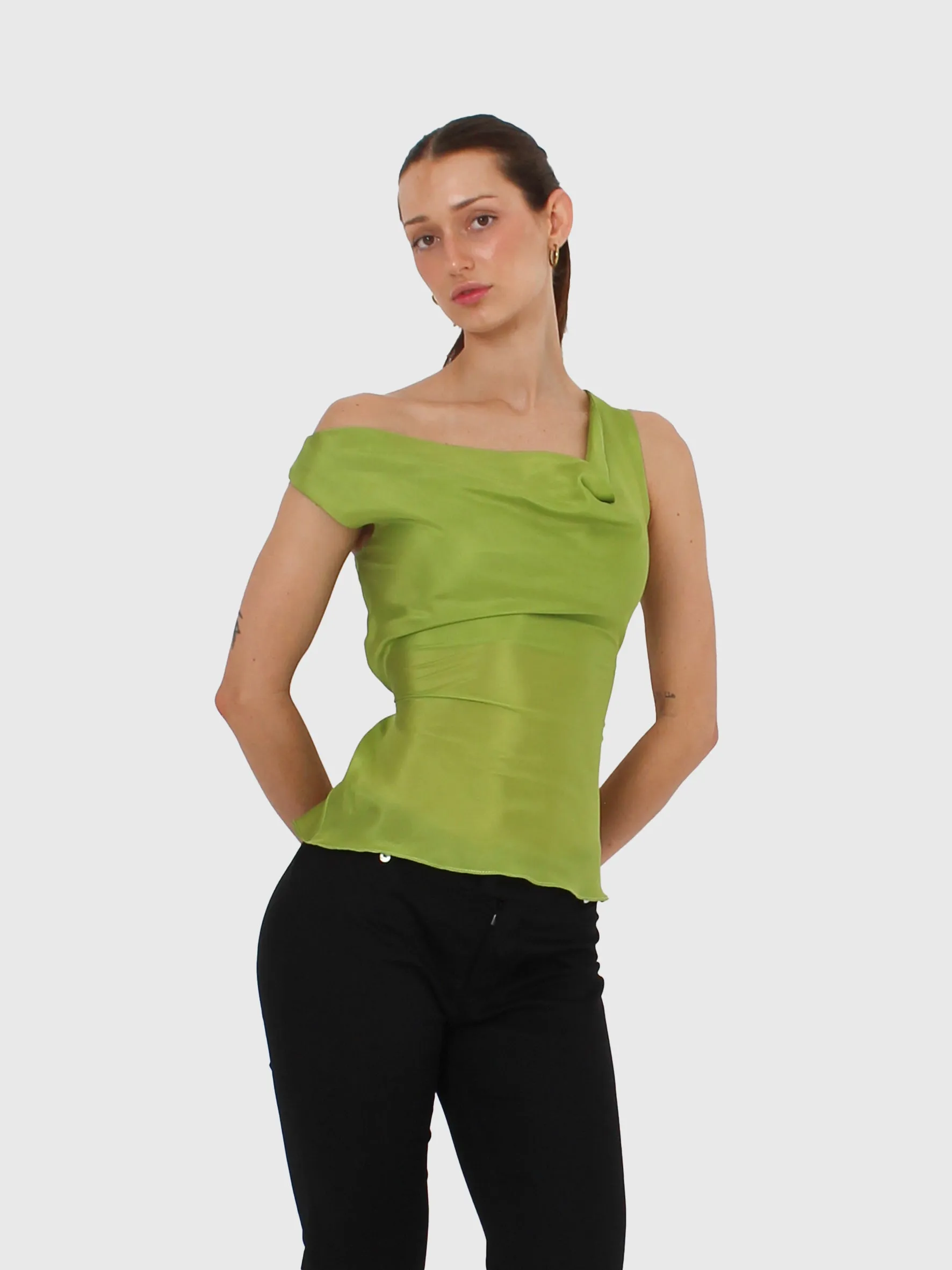 Silk Cowl Top - Cactus sold by Millie Jane