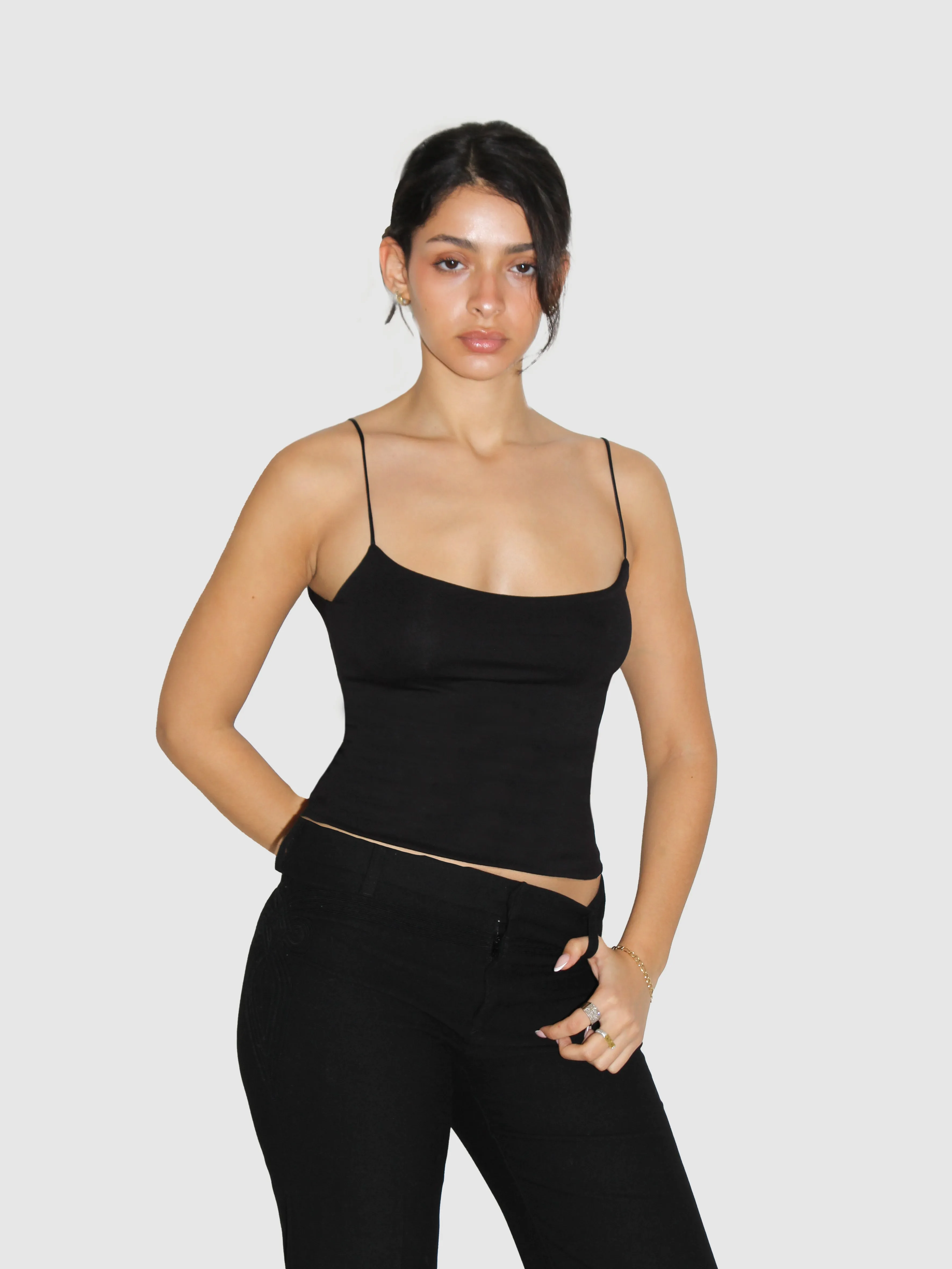 Silk Strap Cami - Black sold by Millie Jane