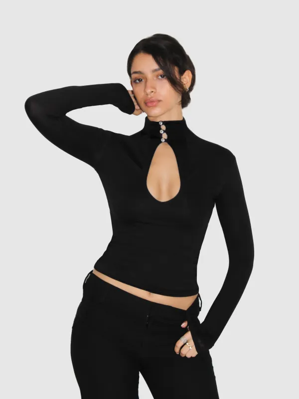 Key Hole High Neck Long Sleeve sold by Millie Jane