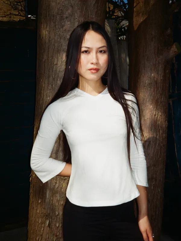 The Everyday V-Neck - Ivory made by Millie Jane