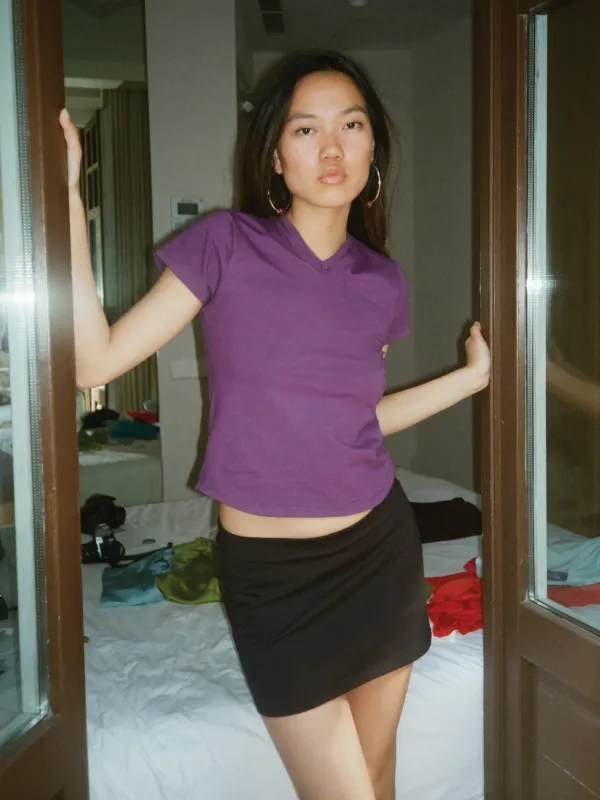 V-Neck Tee - Plum made by Millie Jane