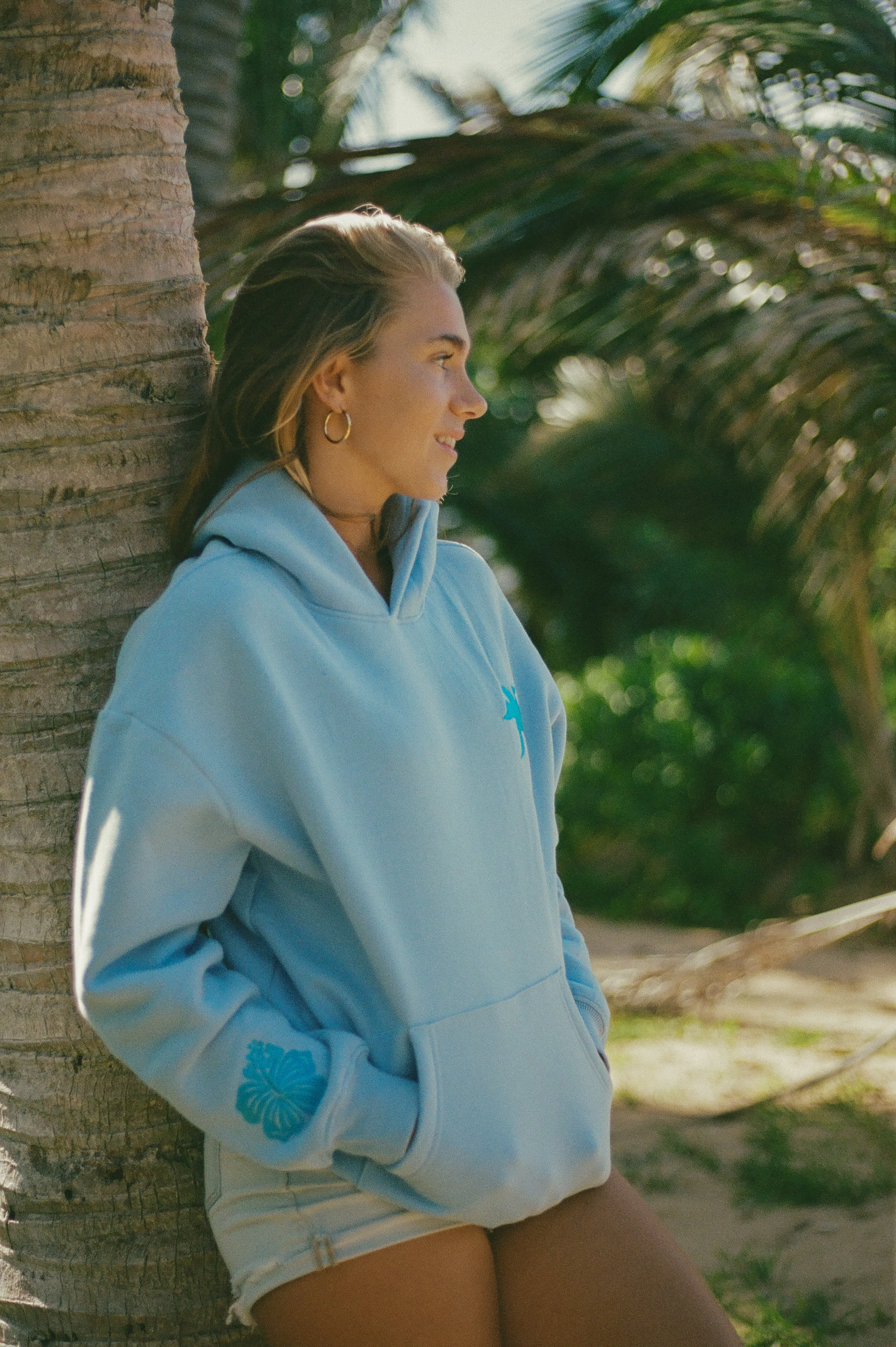 "Everything Comes in Waves” Hoodie in Blue sold by Pink Palm Puff product image thumbnail 2