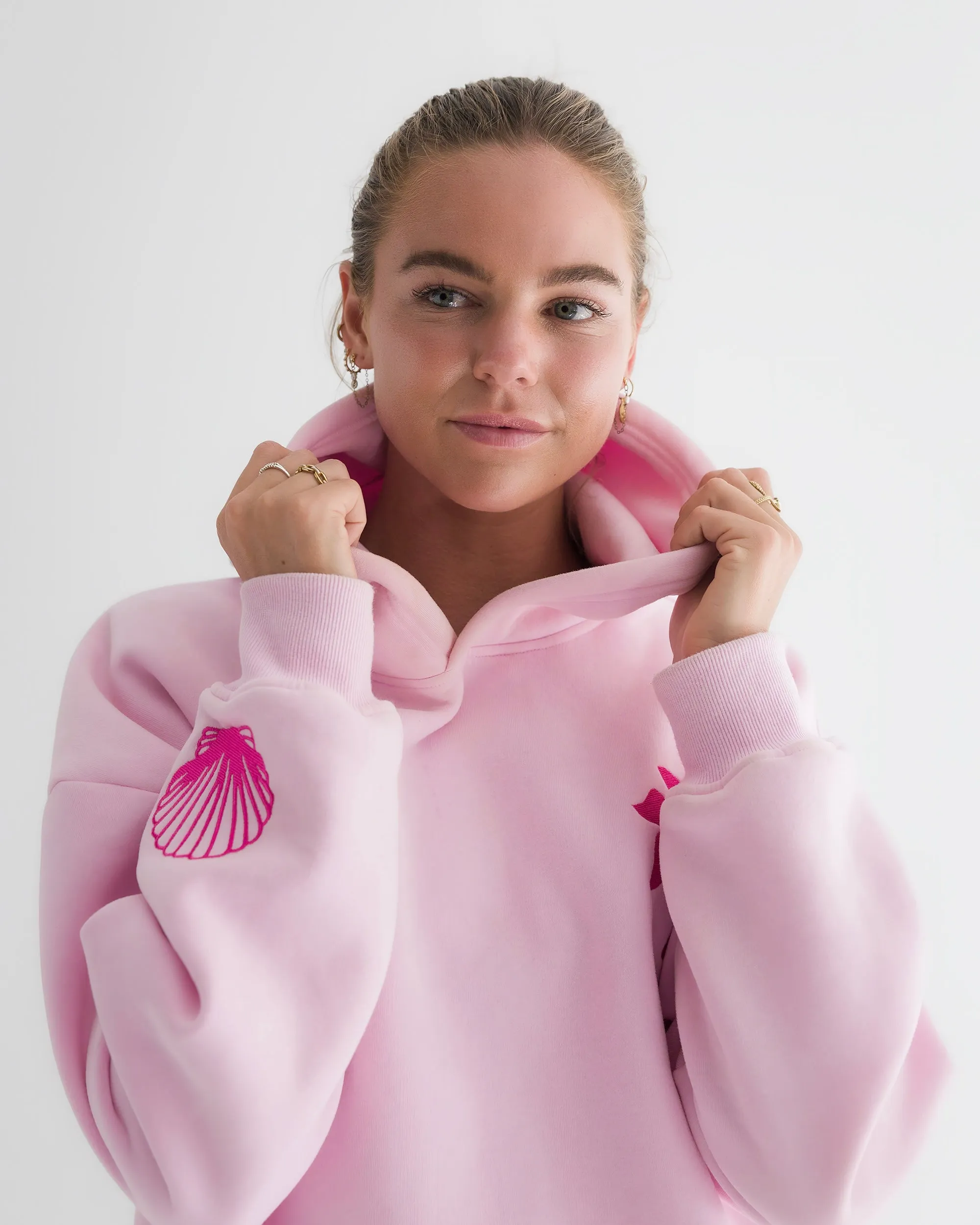 "Hawaii Hibiscus" Hoodie in Blush sold by Pink Palm Puff product image thumbnail 2