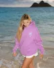 "Everything Comes in Waves" Hoodie in Açai sold by Pink Palm Puff