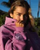 "Everything Comes in Waves" Hoodie in Açai sold by Pink Palm Puff