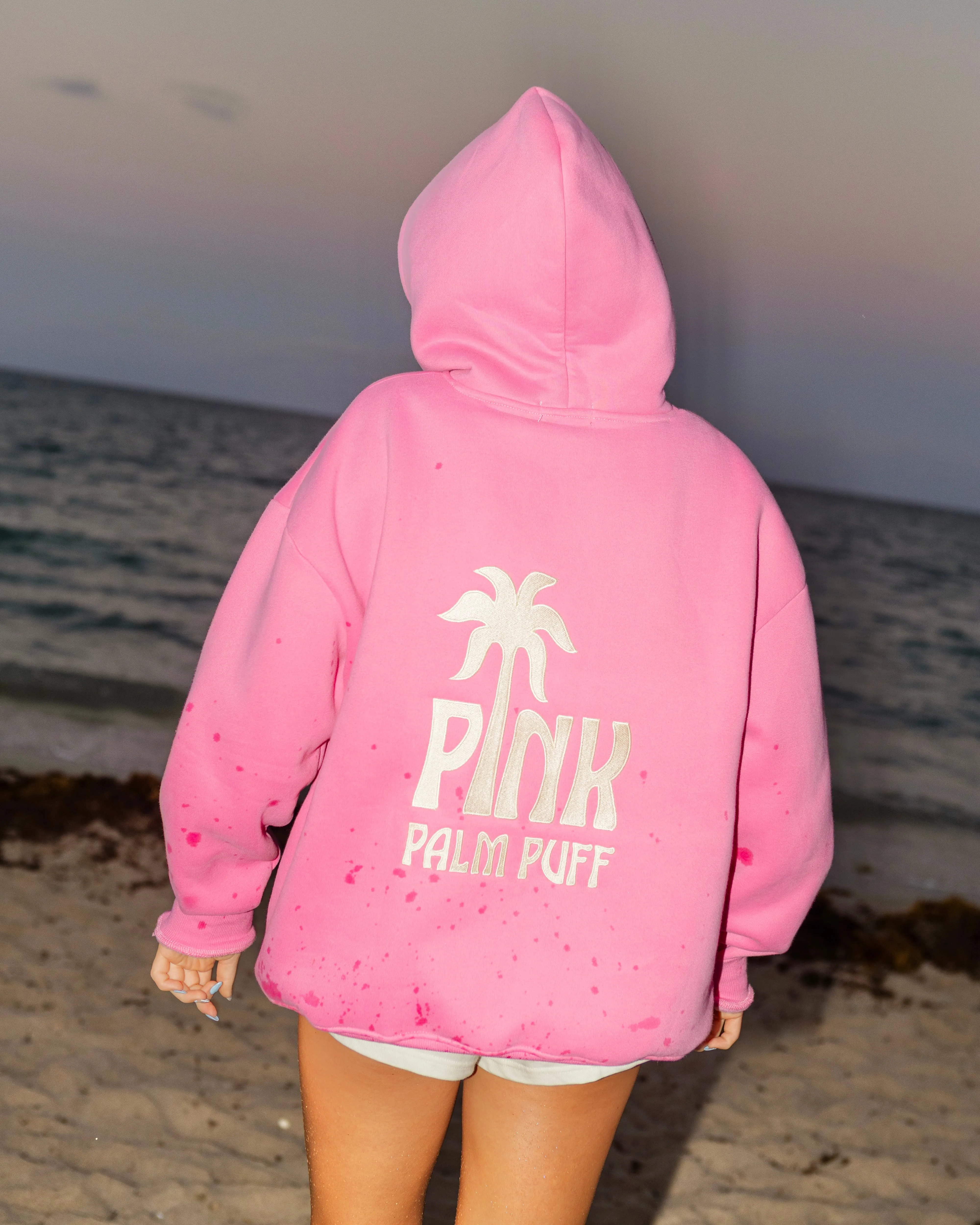 Classic Puff Hoodie in Raspberry sold by Pink Palm Puff
