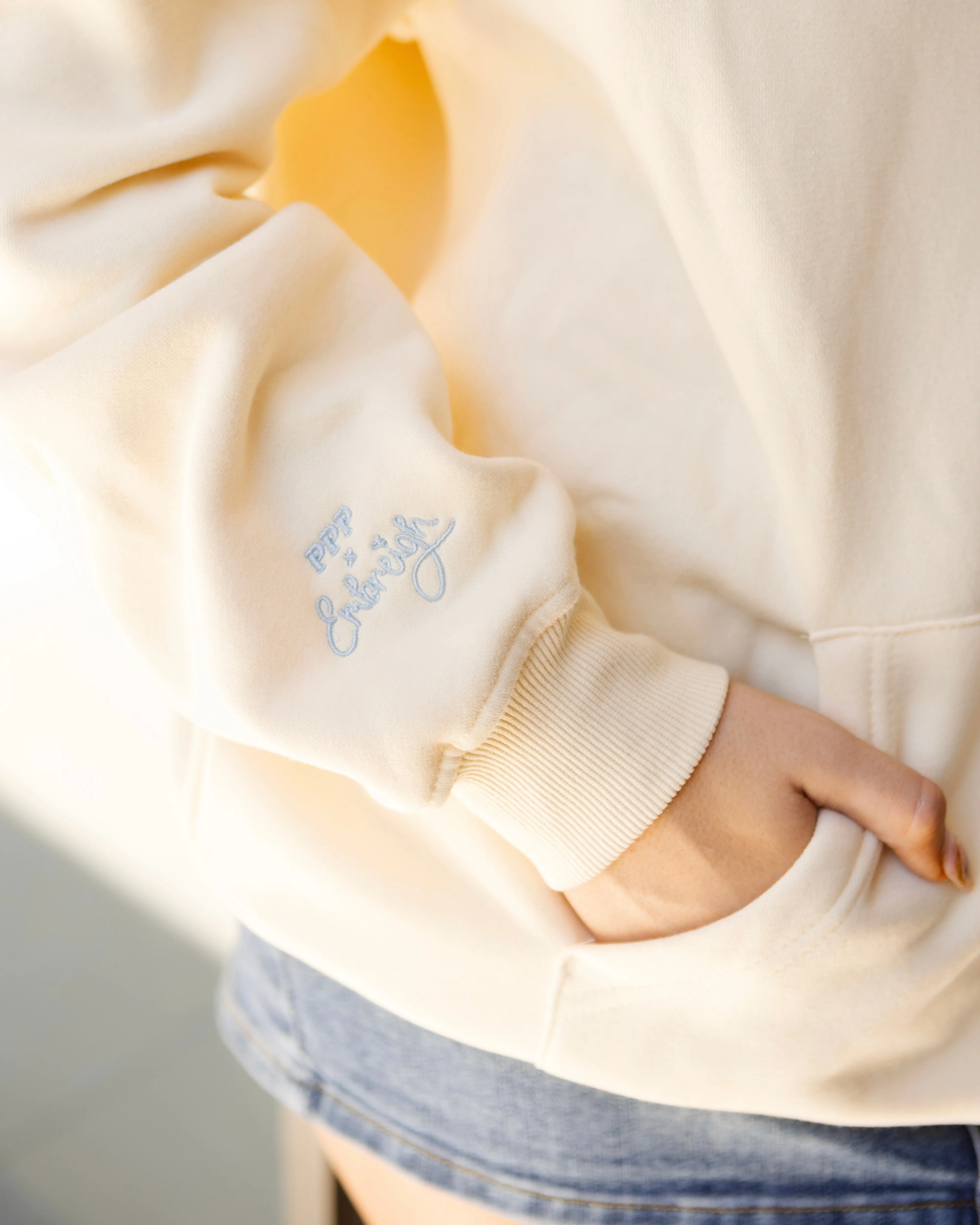 "Live in the Moment" Hoodie in Sand sold by Pink Palm Puff product image thumbnail 3