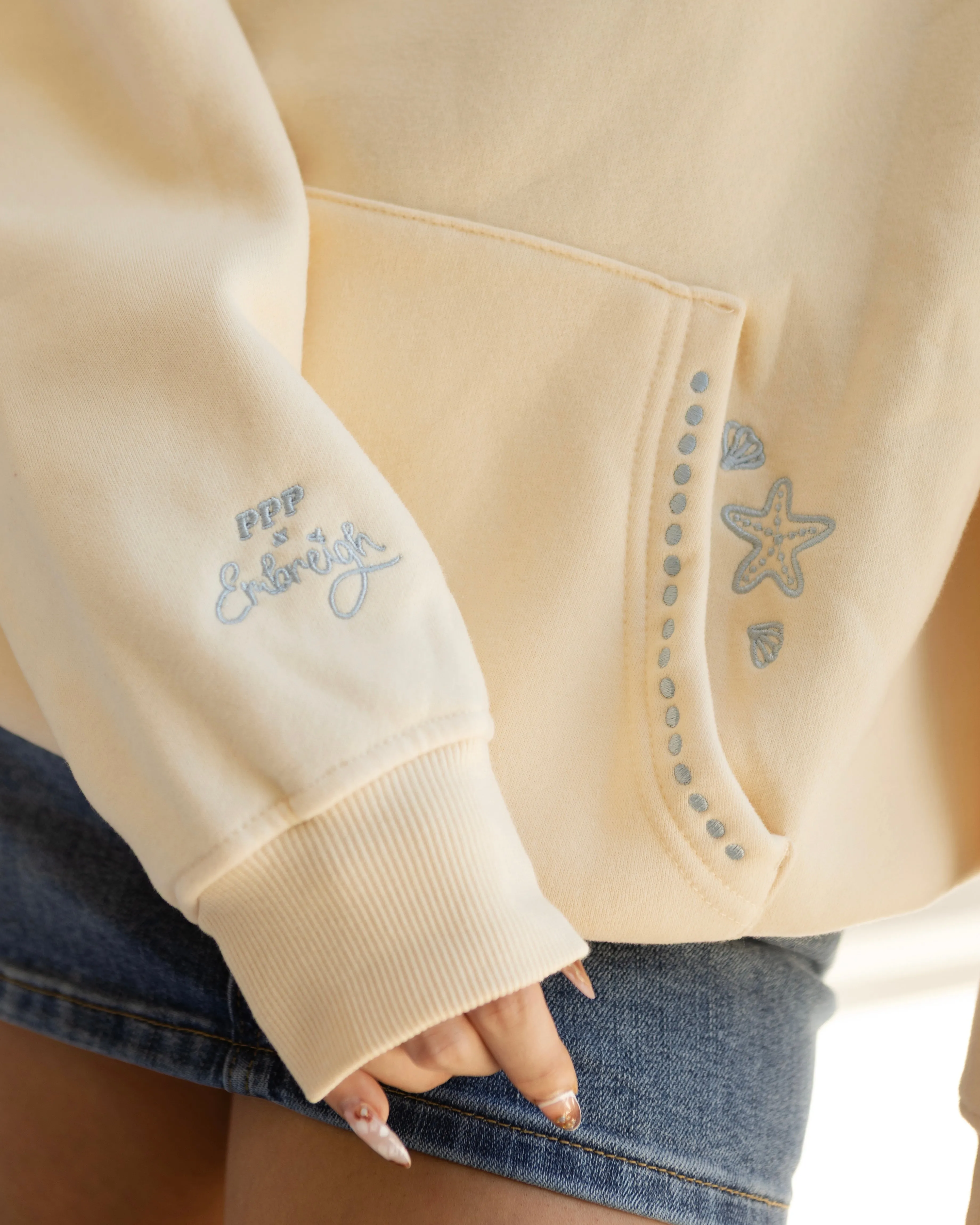 "Live in the Moment" Hoodie in Sand sold by Pink Palm Puff product image thumbnail 5