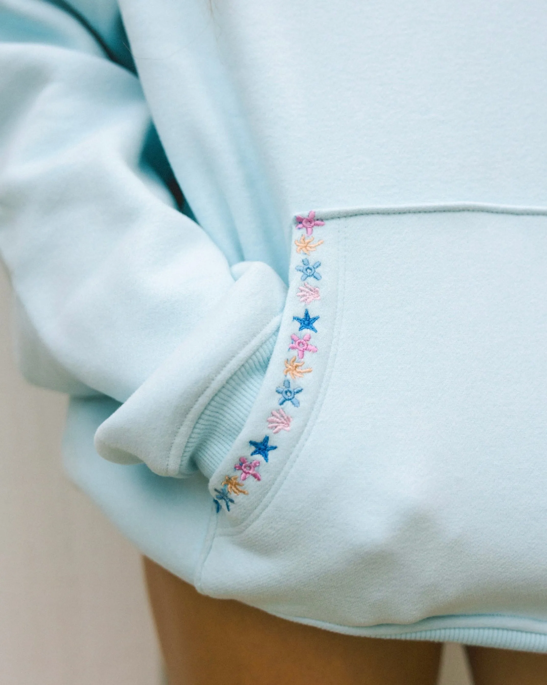“Chase the Sun” Relaxed Hoodie in Sky Blue sold by Pink Palm Puff product image thumbnail 3