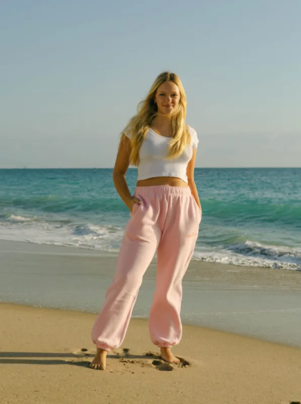 Puff Sweatpants in Pink sold by Pink Palm Puff