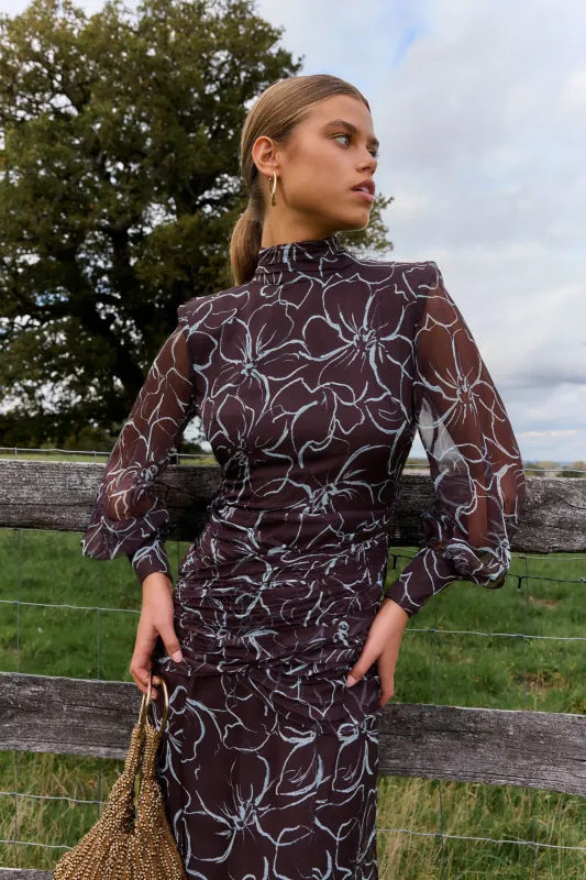 Vestido Solene Floreza Marrón sold by Lady Pipa