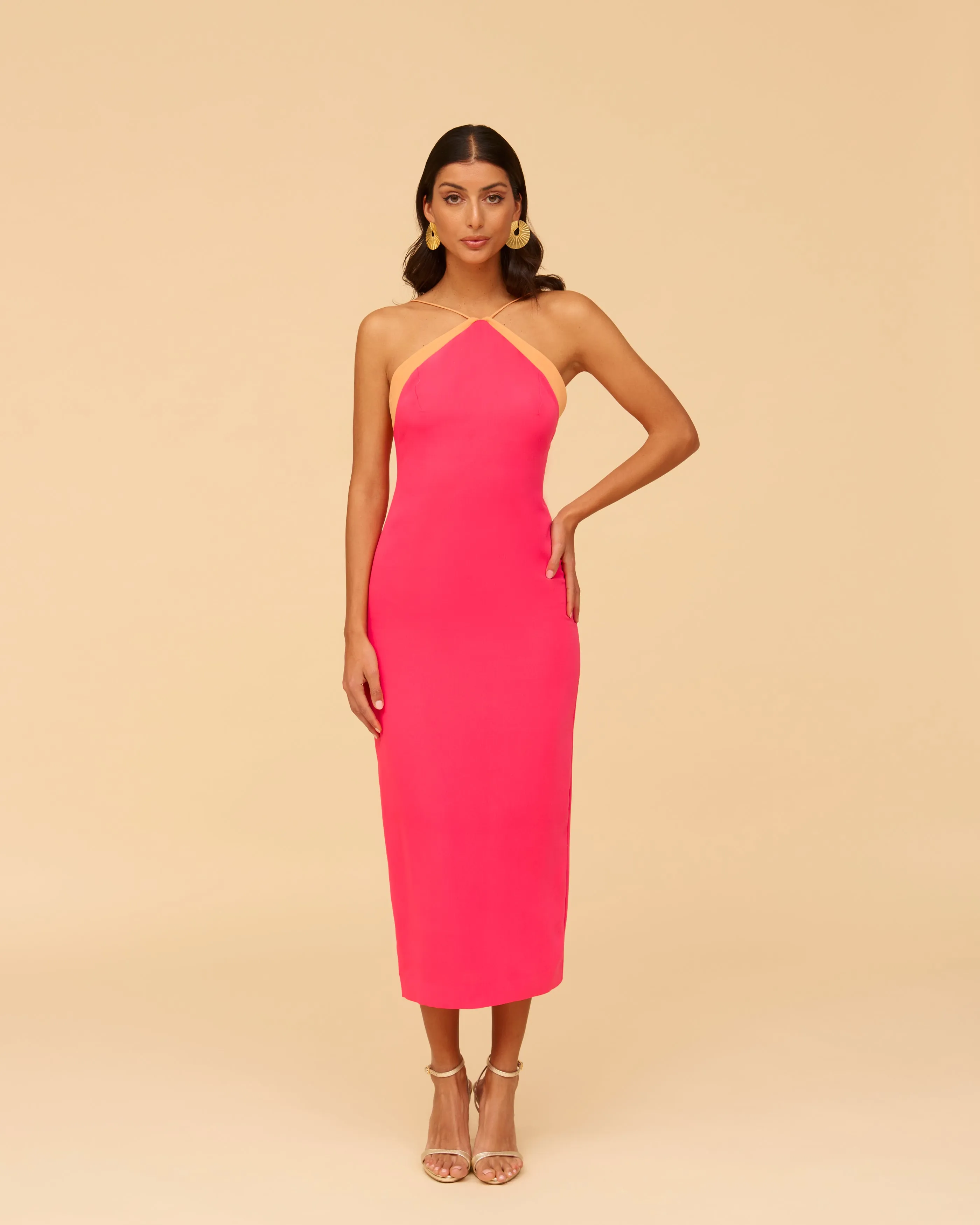 Vestido Pia Rosa y naranja sold by Lady Pipa