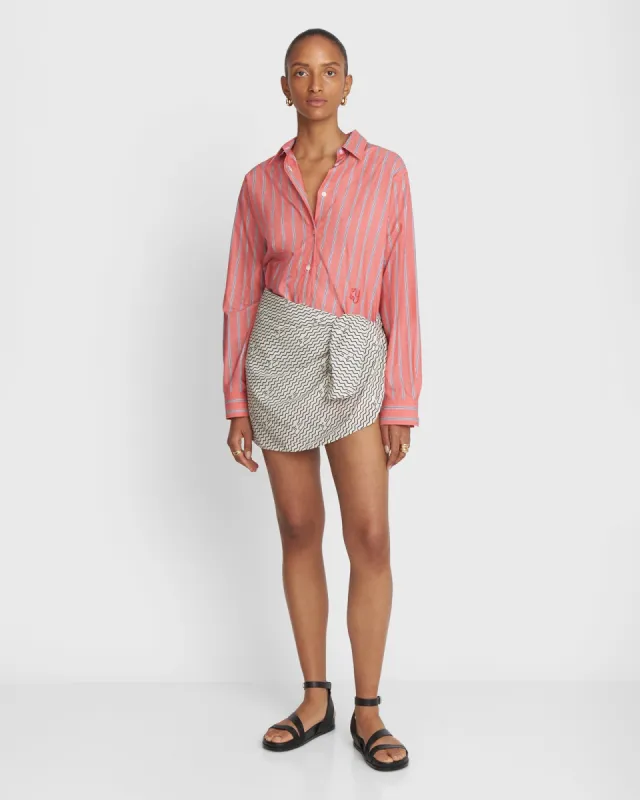 BUOY - Coral Striped Shirt made by Yaitte