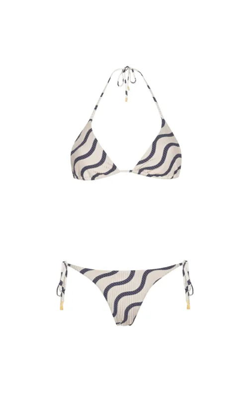 KINGSTON - Bespoke Navy Wave Bikini Set made by Yaitte