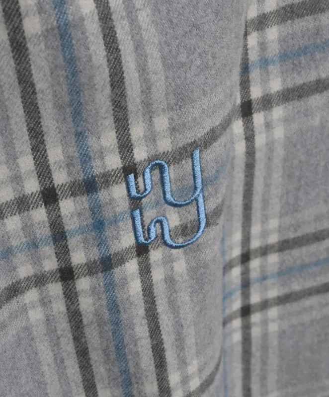 BRAEMAR - Oversized Ice Grey Plaid Flannel Shirt - PRE-ORDER made by Yaitte