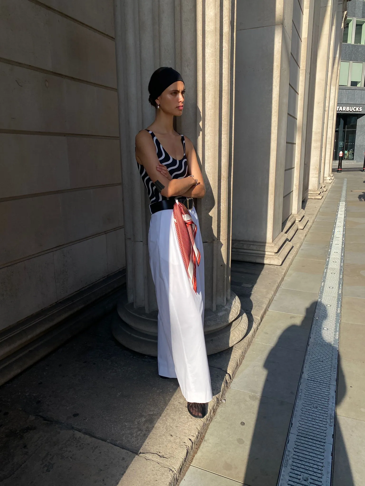 BERLIN - White Cotton Twill Pleated Trouser sold by Yaitte product image thumbnail 3