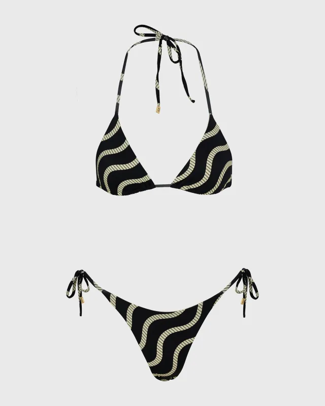 KINGSTON - Bespoke Black Wave Bikini Set sold by Yaitte
