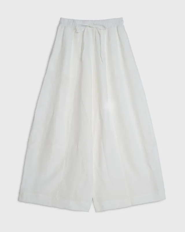 SOLLER - White Wide Leg Linen Trouser sold by Yaitte