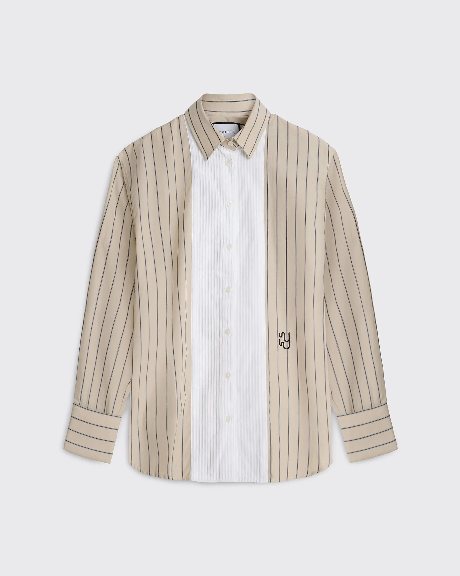 FARO - Sand and Black Pinstripe Shirt with Bib sold by Yaitte