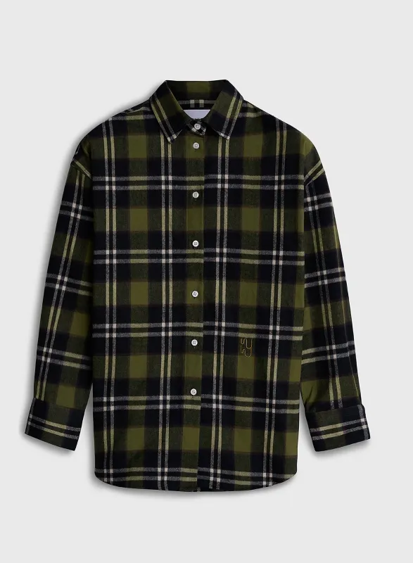 BRAEMAR - Khaki Green Plaid Shirt sold by Yaitte